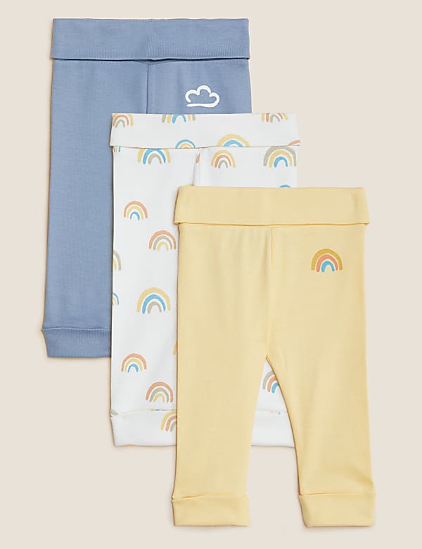 3pk Pure Cotton Rainbow Leggings