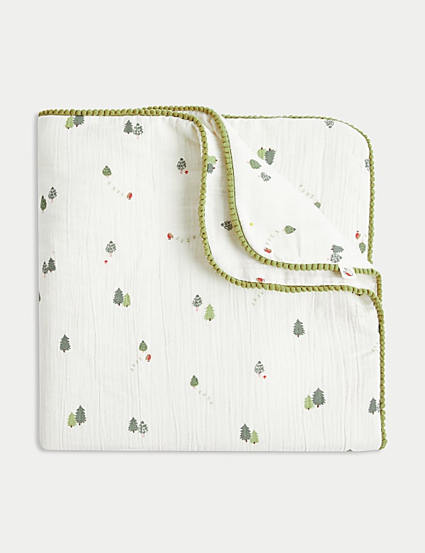 Σάλι με δεντράκια από 100% βαμβάκι - GR