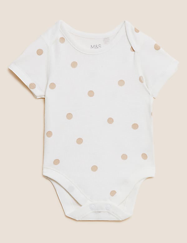 3pk Pure Cotton Spot Print Bodysuits (6½lbs-3 Yrs)