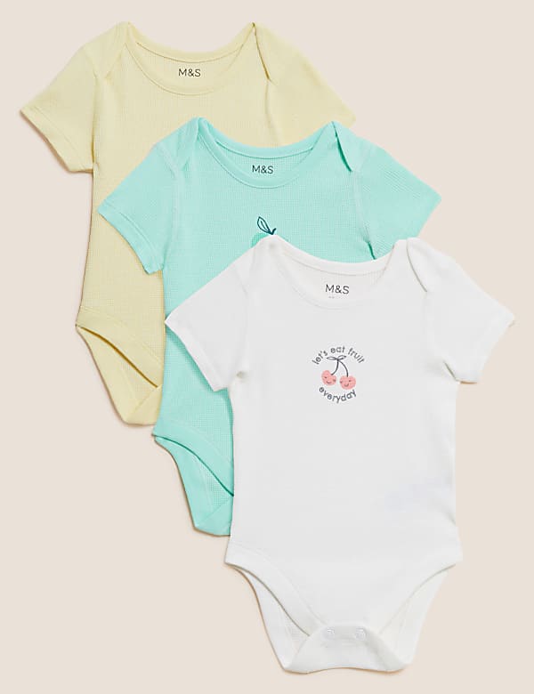 3pk Pure Cotton Fruit Bodysuits (61/2lbs - 3 Yrs)