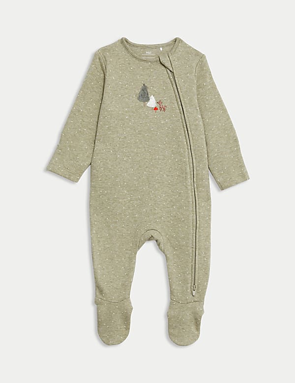Cotton Rich Alpine Sleepsuit (Newborn-12 Mths) - GR