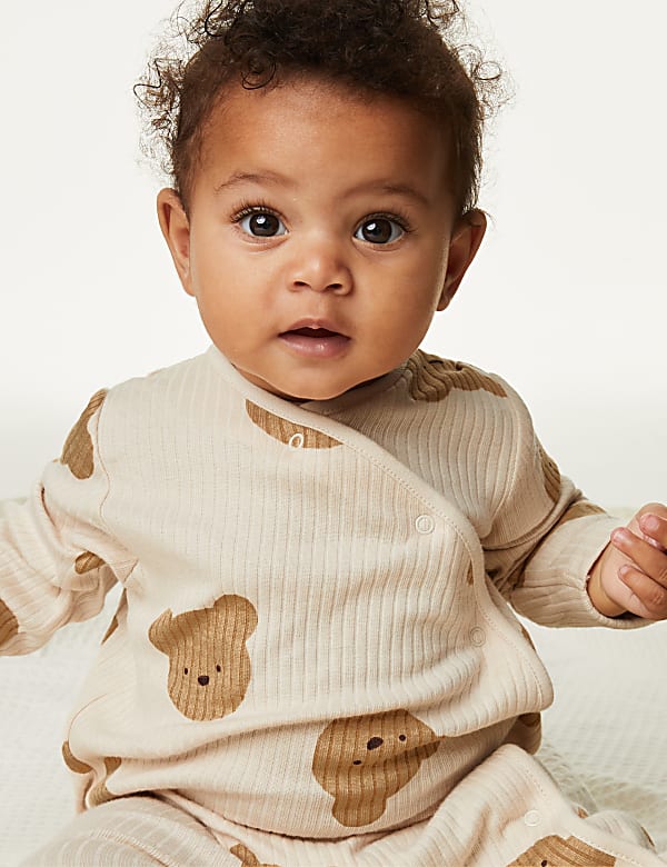 Pijama para bebe 100 algodon con diseno de oso 7 lbs 1 ano MINK Sleepsuits M S ES