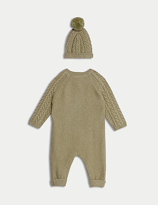 2pc Knitted All In One and Hat Set (0-12 Mths) - AU