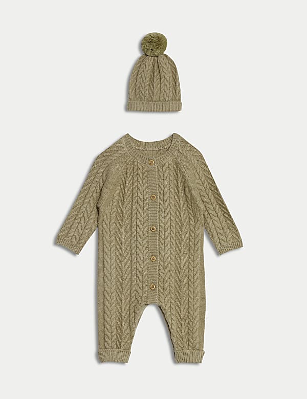 2pc Knitted All In One and Hat Set (0-12 Mths) - AU