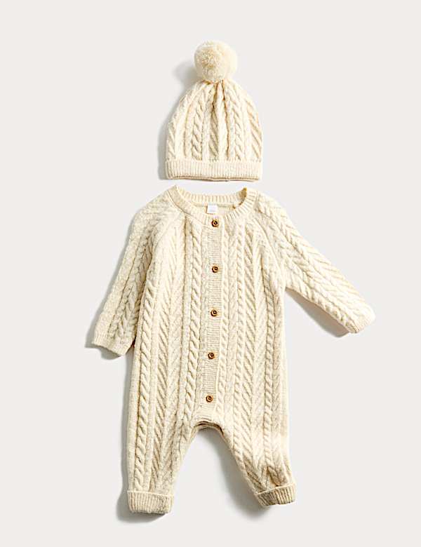 2pc Cable Knitted Outfit (0-12 Mths) - GR