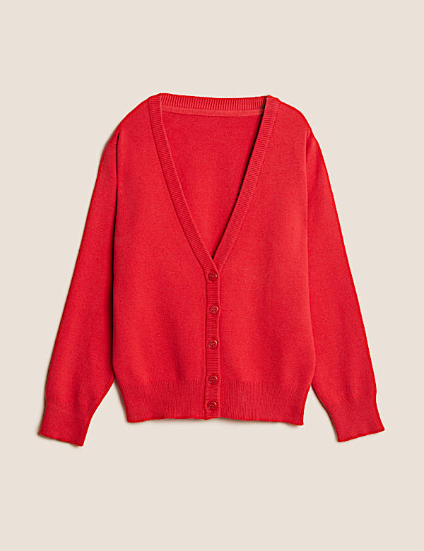 School Girls' Cotton Rich StayNew™ Cardigan (3-18 Yrs) - EE