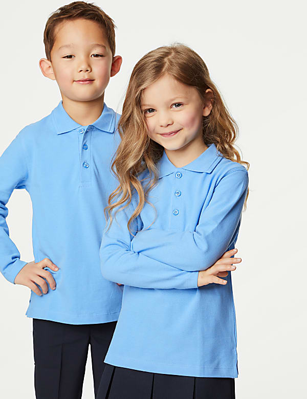 Unisex Long Sleeve Polo Shirt (2-18 Yrs) - BE