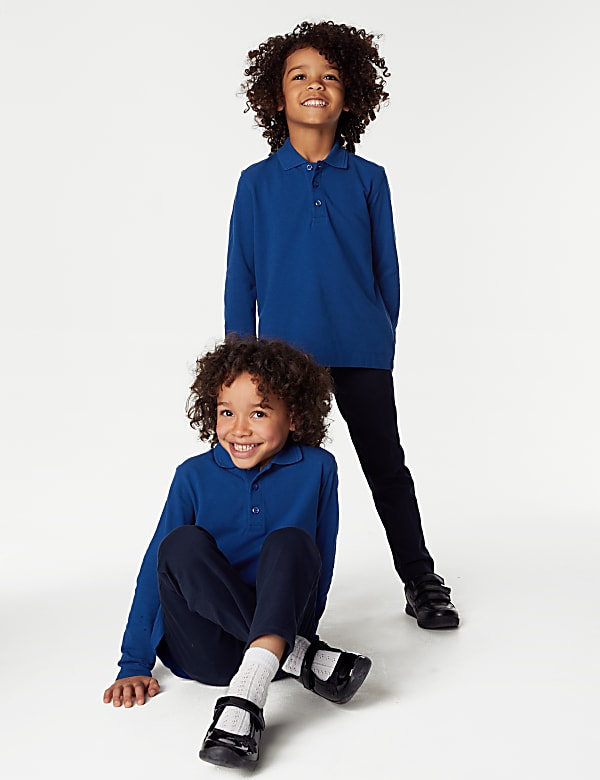 Unisex Long Sleeve Polo Shirt (2-18 Yrs) - ES