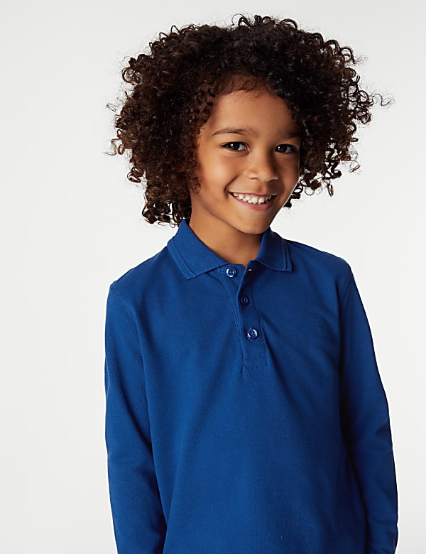 Unisex Long Sleeve Polo Shirt (2-18 Yrs) - ES