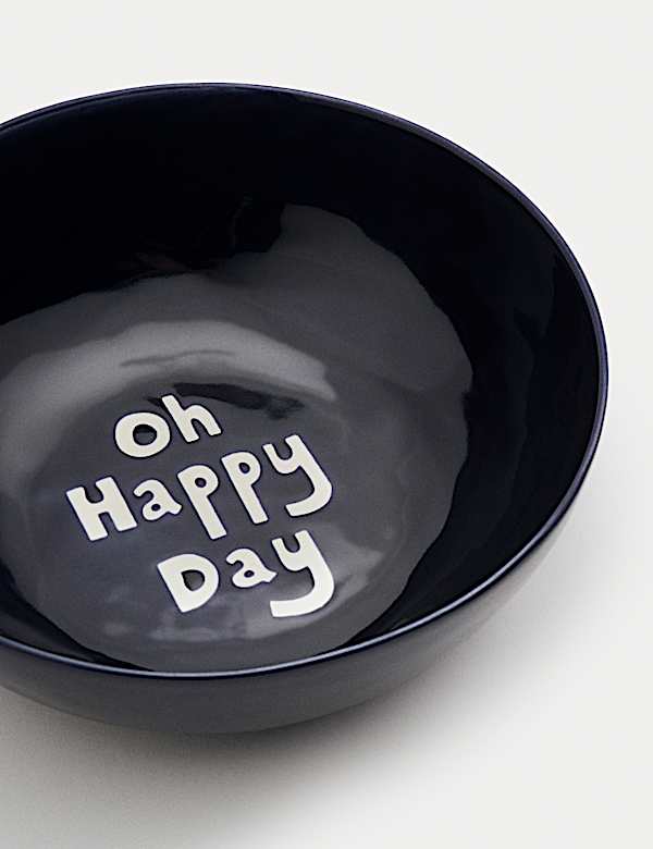 Servierschüssel aus Keramik mit „Oh Happy Day“-Schriftzug - AT