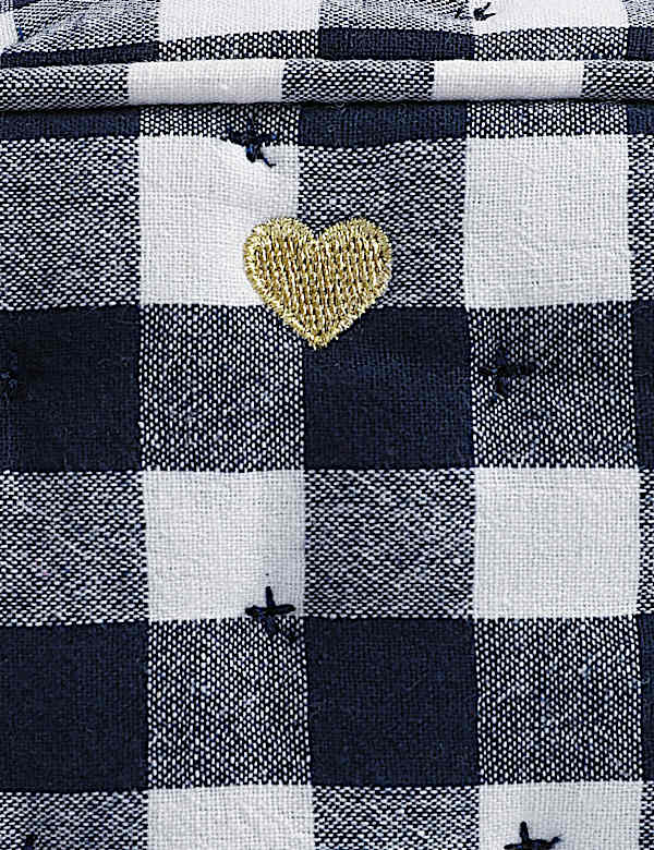 Blue and White Gingham Cosmetic Bag