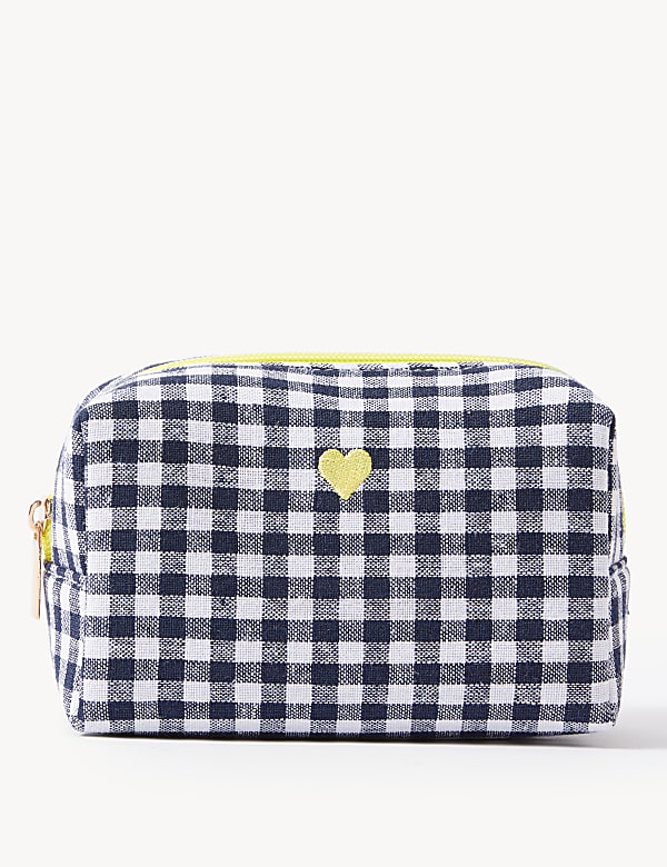 Heart Gingham Toiletry Bag - GR