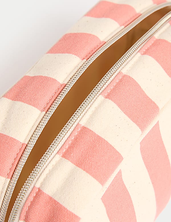 Striped Cotton Cosmetic Bag