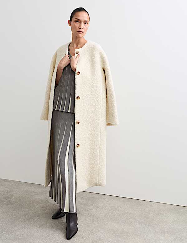 Merino Wool Rich V-Neck Pleated Knitted Top - AU