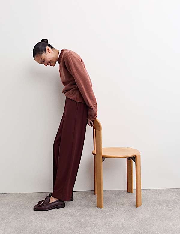 Straight Leg Trousers with Wool - ES