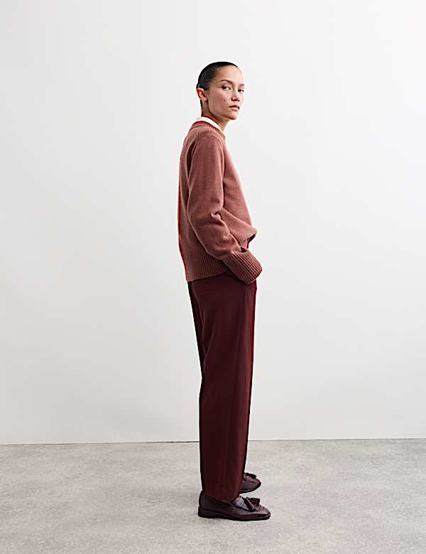 Straight Leg Trousers with Wool - ES