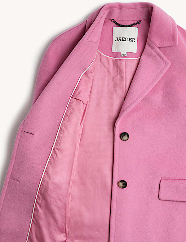 Lange cocoon-jas van zuivere wol - BE