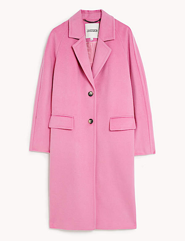 Lange cocoon-jas van zuivere wol - BE