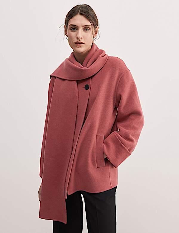 Mantel Sarat Wol dengan Syal - ID