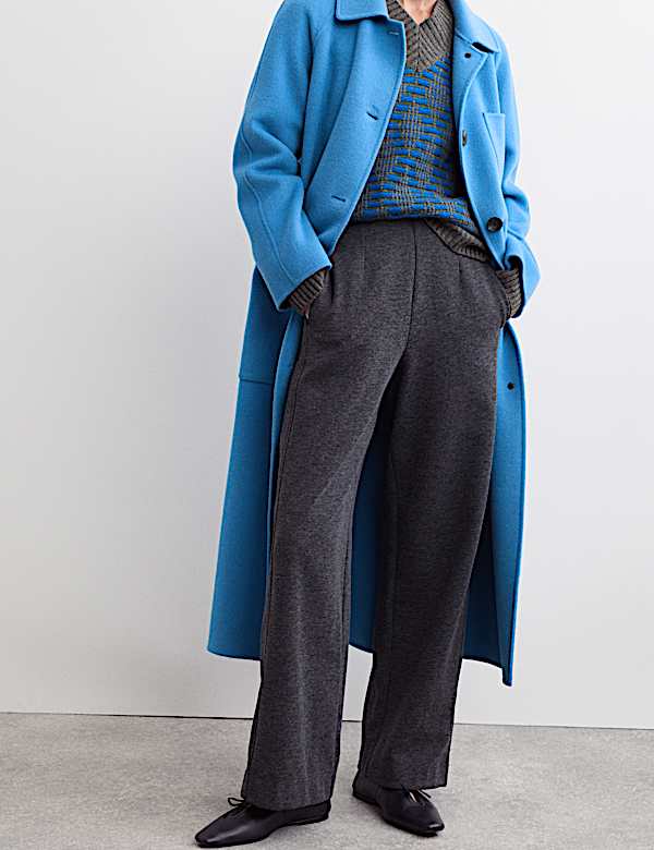 Caban coupe longue 100 % laine à ceinture - FR