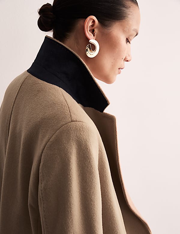 Manteau boyfriend coupe droite 100 % laine - BE