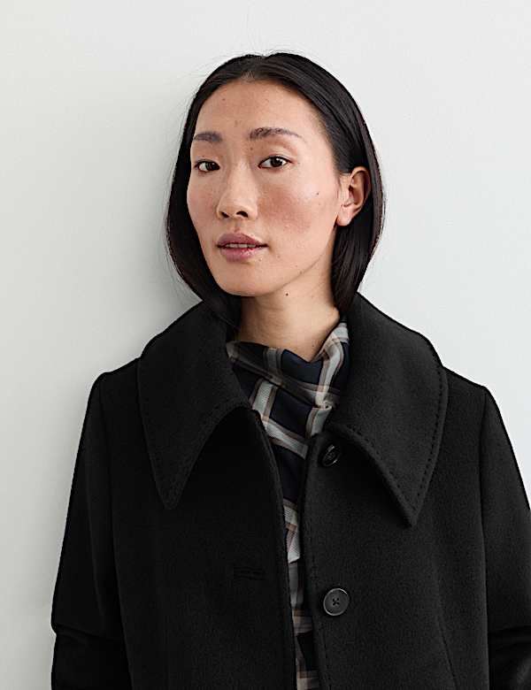 Pure Wool Collared Short Coat - CA