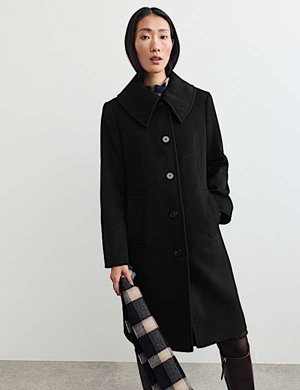 Pure Wool Collared Short Coat - CA