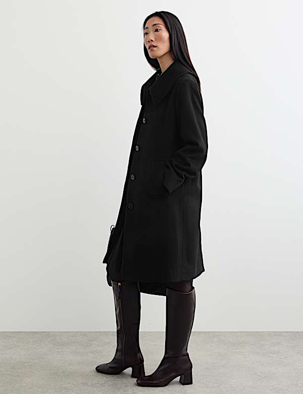 Pure Wool Collared Short Coat - CA