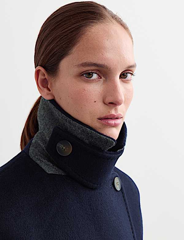 Pure Wool Relaxed Longline Cocoon Coat - AU