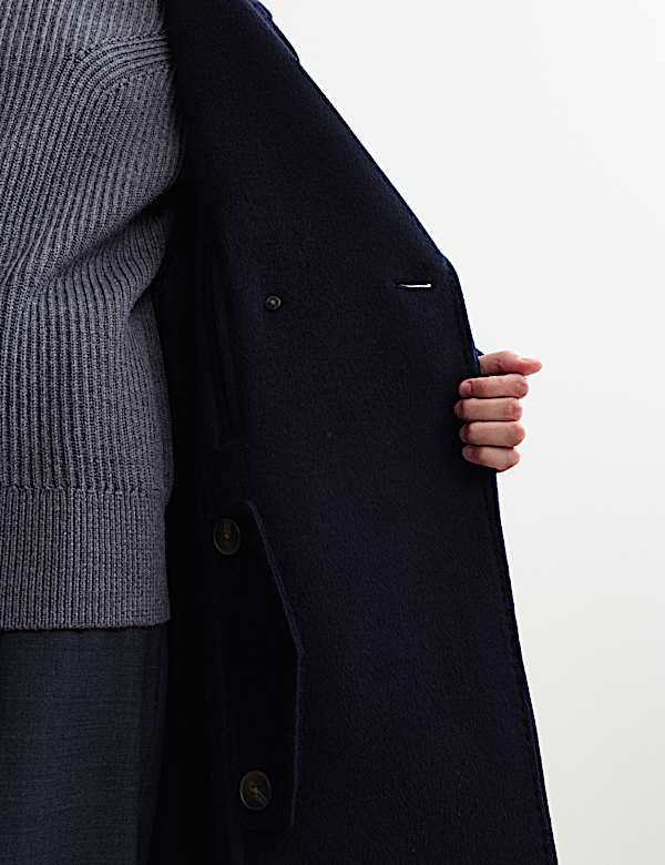 Pure Wool Relaxed Longline Cocoon Coat - AU