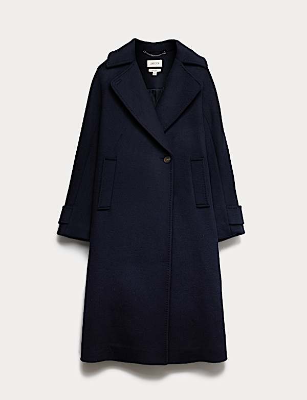 Pure Wool Relaxed Longline Cocoon Coat - AU