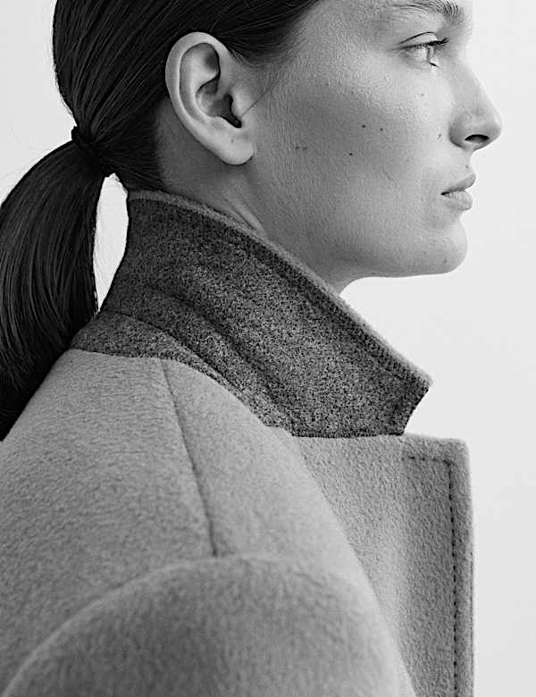 Manteau boyfriend coupe longue 100 % laine - BE