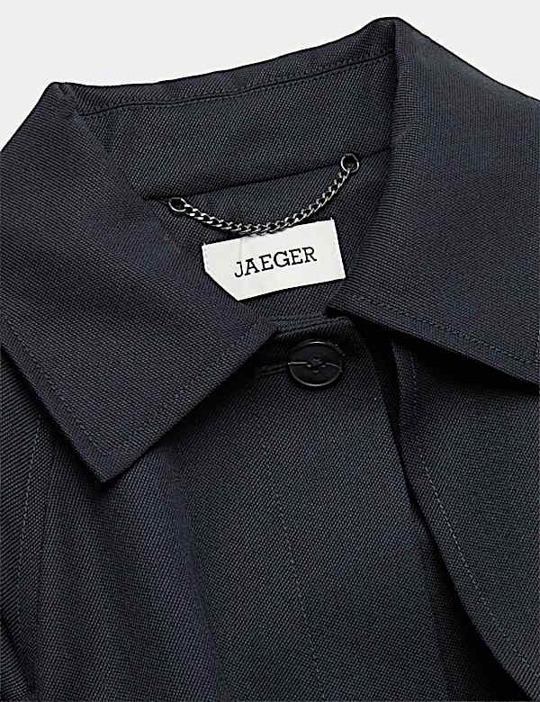 Wool Blend Longline Trench Coat - BE