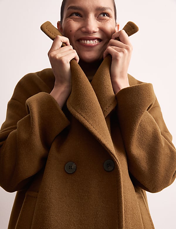 Manteau crois&eacute; style cocon 100 % laine - CA