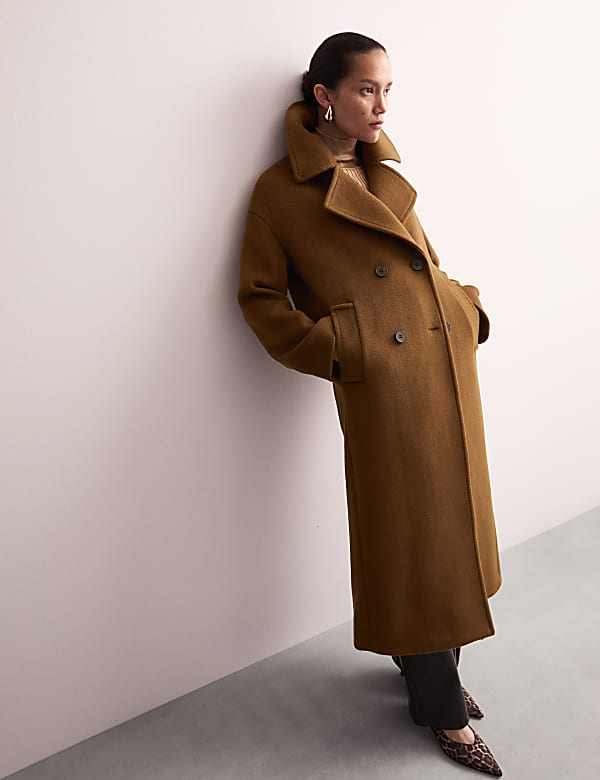 Manteau crois&eacute; style cocon 100 % laine - CA