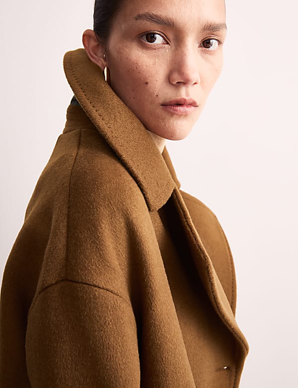 Manteau crois&eacute; style cocon 100 % laine - CA