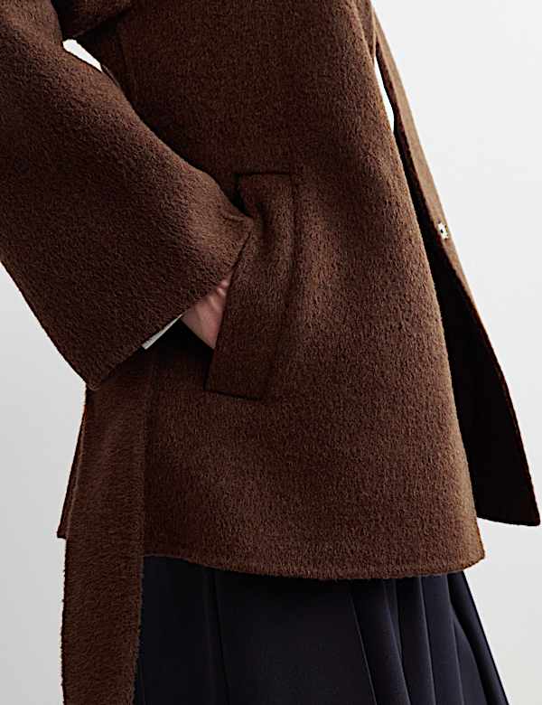 Wool Rich With Cashmere Collarless Coat - IT