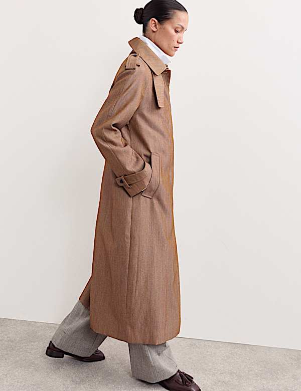 Pardessus long en sergé de laine avec encolure - BE