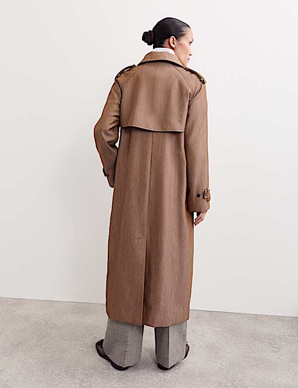 Pardessus long en sergé de laine avec encolure - BE