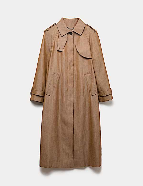 Pardessus long en sergé de laine avec encolure - BE