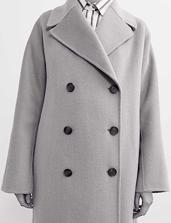 Manteau Boyfriend double face coupe longue 100 % laine - BE