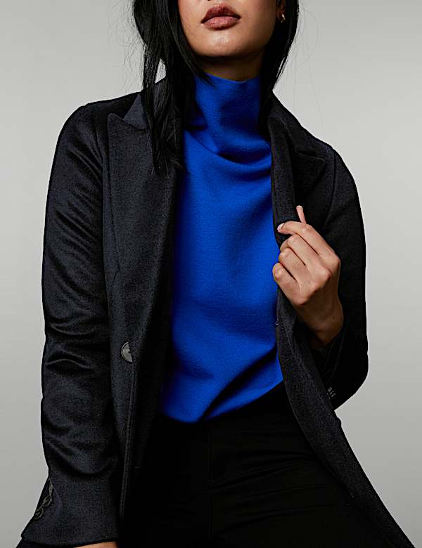 Mantel Silang Ganda Wol Murni - ID