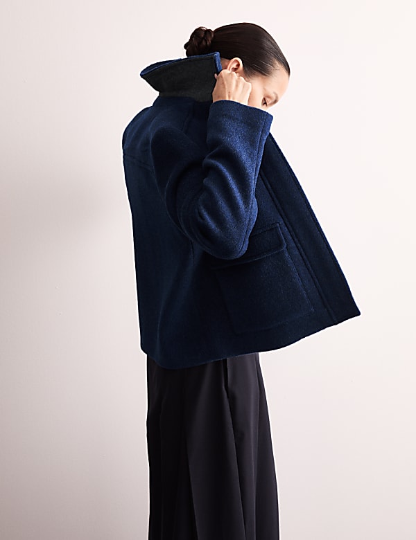 Pure Wool Collared Bomber Jacket - GR