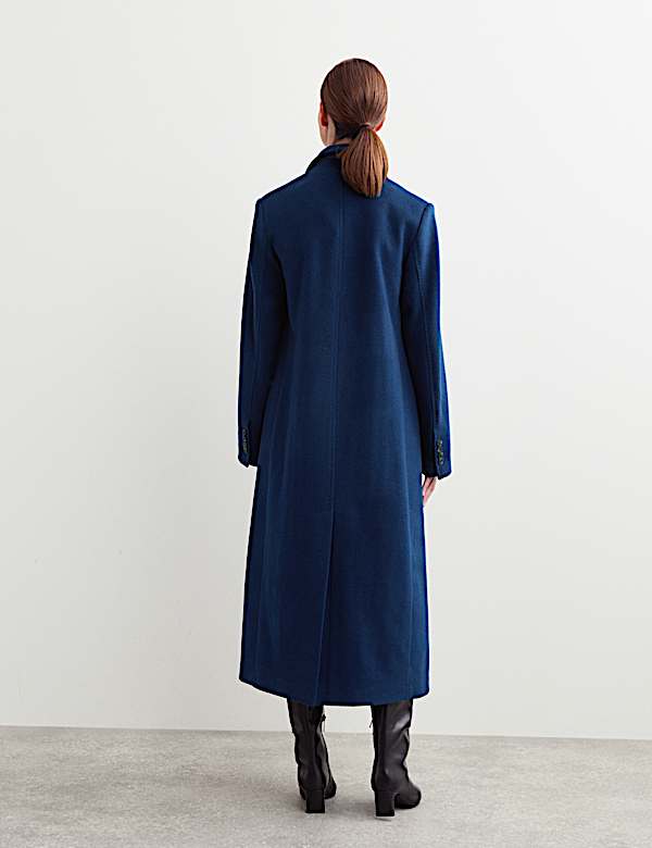 Manteau Boyfriend croisé long 100 % laine - BE