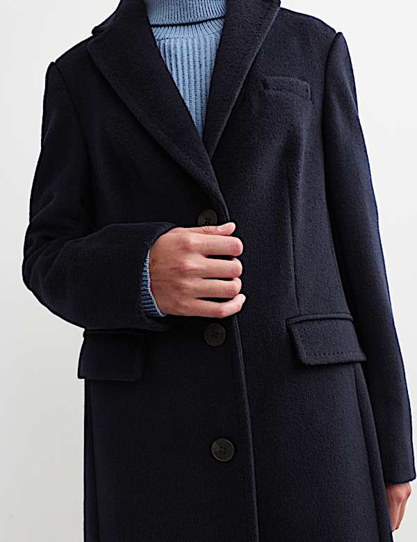 Pure Wool Single Breasted Boyfriend Coat - ES