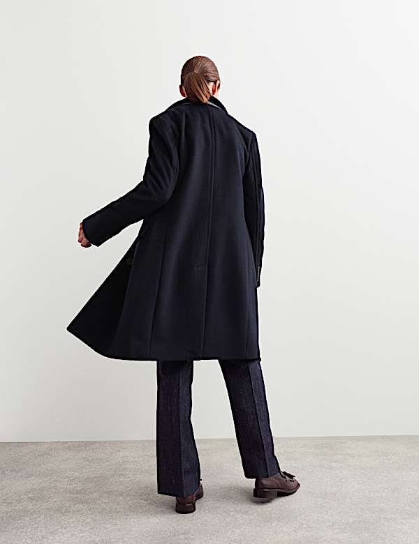 Pure Wool Single Breasted Boyfriend Coat - ES