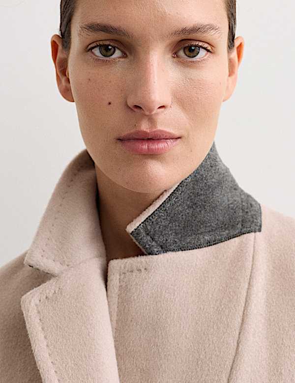 Manteau boyfriend coupe droite 100 % laine - BE