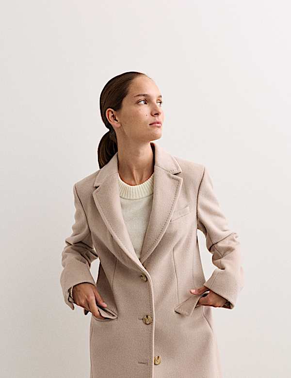 Manteau boyfriend coupe droite 100 % laine - BE