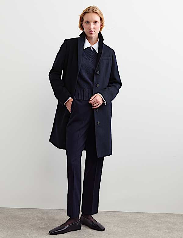 Pure Wool Short Boyfriend Coat - CH
