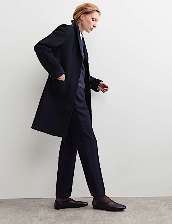 Pure Wool Short Boyfriend Coat - CH